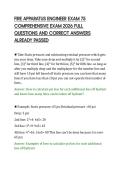 FIRE APPARATUS ENGINEER EXAM 75&NewLine;COMPREHENSIVE EXAM 2026 FULL&NewLine;QUESTIONS AND CORRECT ANSWERS&NewLine;ALREADY PASSED
