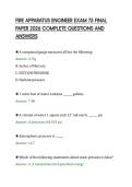 FIRE APPARATUS ENGINEER EXAM 75 FINAL&NewLine;PAPER 2026 COMPLETE QUESTIONS AND&NewLine;ANSWERS