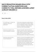 SNCO PROMOTION BOARD EXAM WITH CORRECT ACTUAL QUESTIONS AND CORRECTLY WELL DEFINED ANSWERS LATEST ALREADY GRADED A&plus;