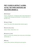 FIRST COURSE IN ABSTRACT ALGEBRA&NewLine;ACTUAL TEST PAPER QUESTIONS AND&NewLine;SOLUTIONS GRADED A&plus;