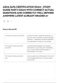 ASHA SLPA CERTIFICATION EXAM &colon; STUDY GUIDE PART 2 EXAM WITH CORRECT ACTUAL QUESTIONS AND CORRECTLY WELL DEFINED ANSWERS LATEST ALREADY GRADED A&plus;
