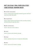 NUFT 204 EXAM 1 FINAL PAPER 2026 STUDY&NewLine;GUIDE DETAILED ANSWERS READY