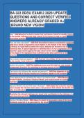 BA 323 SDSU EXAM 2 2026 UPDATE&NewLine;QUESTIONS AND CORRECT VERIFIED&NewLine;ANSWERS ALREAGY GRADED A&plus;&NewLine;&lpar;BRAND NEW VISION&rpar;