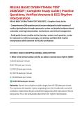 RELIAS BASIC DYSRHYTHMIA TEST 2026&sol;2027 &vert; Complete Study Guide &vert; Practice Questions&comma; Verified Answers & ECG Rhythm Interpretation