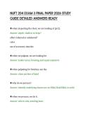 NUFT 204 EXAM 3 FINAL PAPER 2026 STUDY&NewLine;GUIDE DETAILED ANSWERS READY