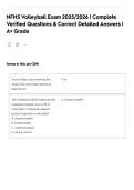 NFHS Volleyball Exam 2025&sol;2026 &vert; Complete Verified Questions & Correct Detailed Answers &vert; A&plus; Grade