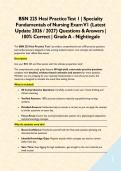 BSN 225 Hesi Practice Test 1 &vert; Specialty Fundamentals of Nursing Exam V1 &lpar;Latest Update 2026 &sol; 2027&rpar; Questions & Answers &vert; 100&percnt; Correct &vert; Grade A - Nightingale&NewLine;&NewLine;