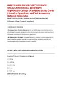BSN 215 HESI RN SPECIALTY DOSAGE CALCULATION EXAM 2026&sol;2027 &vert; Nightingale College &vert; Complete Study Guide &vert; Practice Questions&comma; Verified Answers & Detailed Rationales
