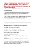 NCSBA JOURNEYMAN BEEKEEPING EXAM 2026 &vert; Complete Study Guide &vert; Practice Questions&comma; Verified Answers & Beekeeping Certification Prep