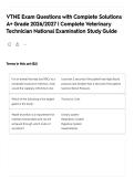 VTNE Exam Questions with Complete Solutions A&plus; Grade 2026&sol;2027 &vert; Complete Veterinary Technician National Examination Study Guide