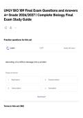 UNLV BIO 189 Final Exam Questions and Answers A&plus; Grade 2026&sol;2027 &vert; Complete Biology Final Exam Study Guide