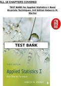 Test Bank For Applied Statistics I&colon; Basic Bivariate Techniques&comma; 3rd Edition by Warner &lpar;Chapters 1&ndash;18&rpar; &vert; Instant PDF Download