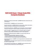 NUR 4445 Exam 1 Study Guide With Complete Solutions