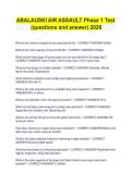 ABALAUSKI AIR ASSAULT Phase 1 Test  &NewLine;&lpar;questions and answer&rpar; 2026  