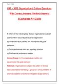 LDR - 302S Organizational Culture Questions&NewLine;With Correct Answers &lpar;Verified Answers&rpar;&NewLine;&vert;&vert;Complete A&plus; Guide&NewLine;