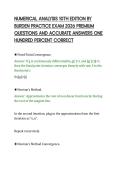 NUMERICAL ANALYSIS 10TH EDITION BY&NewLine;BURDEN PRACTICE EXAM 2026 PREMIUM&NewLine;QUESTIONS AND ACCURATE ANSWERS ONE&NewLine;HUNDRED PERCENT CORRECT