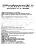 HESI A2 Entrance Exam Vocabulary and Basic Math Terms &ndash; Complete Study Notes and Definitions for Nursing Entrance Exam Preparation&NewLine;
