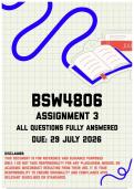 BSW4806 Assignment 3 Memo &vert; Due 29 July 2026