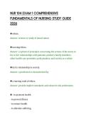 NUR 104 EXAM 1 COMPREHENSIVE&NewLine;FUNDAMENTALS OF NURSING STUDY GUIDE&NewLine;2026