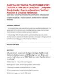 AANP FAMILY NURSE PRACTITIONER &lpar;FNP&rpar; CERTIFICATION EXAM 2026&sol;2027 &vert; Complete Study Guide &vert; Practice Questions&comma; Verified Answers & Detailed Rationales