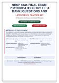 NRNP 6635 FINAL EXAM &vert; PSYCHOPATHOLOGY TEST BANK &lpar;200 Q&A&rpar; with Detailed Rationales and Clinical Reasoning &vert; A&plus; Graded Guide