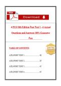 ATLS 10th Edition &ndash; Post Test 1-4 &lpar;Complete Questions and Answers&rpar;&NewLine;
