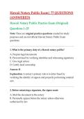Hawaii Notary Public Exam&vert; 77 QUESTIONS &lpar;ANSWERED&rpar;