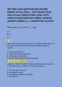 DRE FINAL EXAM QUESTIONS AND ANSWERS NEWEST ACTUAL EXAM &vert;&vert; MOST RECENT EXAM 2026 ACTUAL COMPLETE REAL EXAM &sol;&sol;WITH COMPLETE QUESTIONS AND CORRECT ANSWERS &lpar;ALREADY GRADED A&plus;&rpar; &vert; GUARANTEED SUCCESS&excl;&excl;