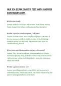 NUR 104 EXAM 2 MOCK TEST WITH ANSWER&NewLine;RATIONALES 2026