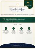 PCA Final Exam 2026&sol;2027 &ndash; Hartford Hospital Premium Practice Question Bank with Verified Answers&NewLine;&NewLine;