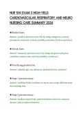 NUR 104 EXAM 3 HIGH-YIELD&NewLine;CARDIOVASCULAR&comma; RESPIRATORY&comma; AND NEURO&NewLine;NURSING CARE SUMMARY 2026
