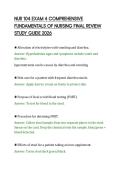 NUR 104 EXAM 4 COMPREHENSIVE&NewLine;FUNDAMENTALS OF NURSING FINAL REVIEW&NewLine;STUDY GUIDE 2026