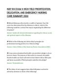 NUR 104 EXAM 4 HIGH-YIELD PRIORITIZATION&comma;&NewLine;DELEGATION&comma; AND EMERGENCY NURSING&NewLine;CARE SUMMARY 2026