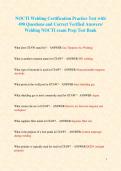 NOCTI Welding Certification Practice Test with 490 Questions and Correct Verified Answers&sol; Welding NOCTI exam Prep Test Bank 