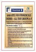 2026 APEX NIH STROKE SCALE &lpar;NIHSS&rpar; &ndash; ALL TEST GROUPS A&ndash;F&NewLine;Complete Exam Answer Keys for Patients 1&ndash;6&NewLine;&vert; Latest 2026&sol;2027 Edition&NewLine;