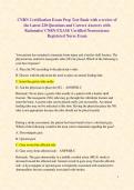 CNRN Certification Exam Prep Test Bank with a review of the Latest 220 Questions and Correct Answers with Rationales&sol; CNRN EXAM&sol; Certified Neuroscience Registered Nurse Exam