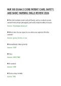 NUR 150 EXAM 2 CORE PATIENT CARE&comma; SAFETY&comma;&NewLine;AND BASIC NURSING SKILLS REVIEW 2026
