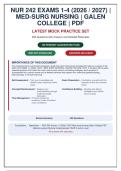 NUR 242 Exams 1-4 &lpar;2026&sol;2027&rpar; Med-Surg Nursing &vert; Galen College &vert; 250 Practice Questions with Rationales