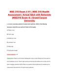NSG 316 Exam 4 V1 &vert; NSG 316 Health &NewLine;Assessment &vert; Actual Q&A with Rationale &NewLine;&lpar;NSG316 Exam 4&rpar; &vert; Grand Canyon &NewLine;University 