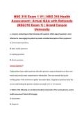 NSG 316 Exam 1 V1 &vert; NSG 316 Health &NewLine;Assessment &vert; Actual Q&A with Rationale &NewLine;&lpar;NSG316 Exam 1&rpar; &vert; Grand Canyon &NewLine;University