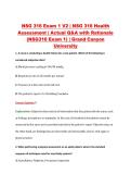NSG 316 Exam 1 V2 &vert; NSG 316 Health &NewLine;Assessment &vert; Actual Q&A with Rationale &NewLine;&lpar;NSG316 Exam 1&rpar; &vert; Grand Canyon &NewLine;University 