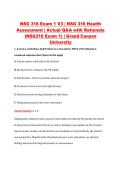 NSG 316 Exam 1 V1&ndash;V3 &vert; NSG 316 Health Assessment &vert; Grand Canyon University &vert; Actual Q&A with Rationale &lpar;NSG316 Exam 1&rpar;