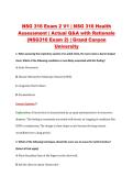 NSG 316 Exam 2 V1 &vert; NSG 316 Health &NewLine;Assessment &vert; Actual Q&A with Rationale &NewLine;&lpar;NSG316 Exam 2&rpar; &vert; Grand Canyon &NewLine;University