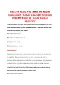 NSG 316 Exam 2 V2 &vert; NSG 316 Health &NewLine;Assessment &vert; Actual Q&A with Rationale &NewLine;&lpar;NSG316 Exam 2&rpar; &vert; Grand Canyon &NewLine;University 