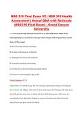 NSG 316 Final Exam V2 &vert; NSG 316 Health &NewLine;Assessment &vert; Actual Q&A with Rationale &NewLine;&lpar;NSG316 Final Exam&rpar; &vert; Grand Canyon &NewLine;University