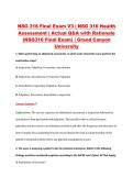 NSG 316 Final Exam V3 &vert; NSG 316 Health &NewLine;Assessment &vert; Actual Q&A with Rationale &NewLine;&lpar;NSG316 Final Exam&rpar; &vert; Grand Canyon &NewLine;University
