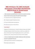 NSG 316 Exam 4 V2 &vert; NSG 316 Health &NewLine;Assessment &vert; Actual Q&A with Rationale &NewLine;&lpar;NSG316 Exam 4&rpar; &vert; Grand Canyon &NewLine;University