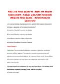 NSG 316 Final Exam V1&ndash;V3 &vert; NSG 316 Health Assessment &vert; Grand Canyon University &vert; Actual Q&A with Rationale &lpar;NSG316 Final Exam&rpar;