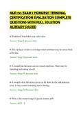 NUR 155 EXAM 1 HONDROS TERMINAL&NewLine;CERTIFICATION EVALUATION COMPLETE&NewLine;QUESTIONS WITH FULL SOLUTION&NewLine;ALREADY PASSED