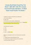Arizona Real Estate Exam Prep Test Banks A&comma; B & C Bundle Latest 2026-2027 with 1130&plus; Correctly Answered Practice Questions &sol; AZ Real Estate Exam Practice Test Banks Bundle 